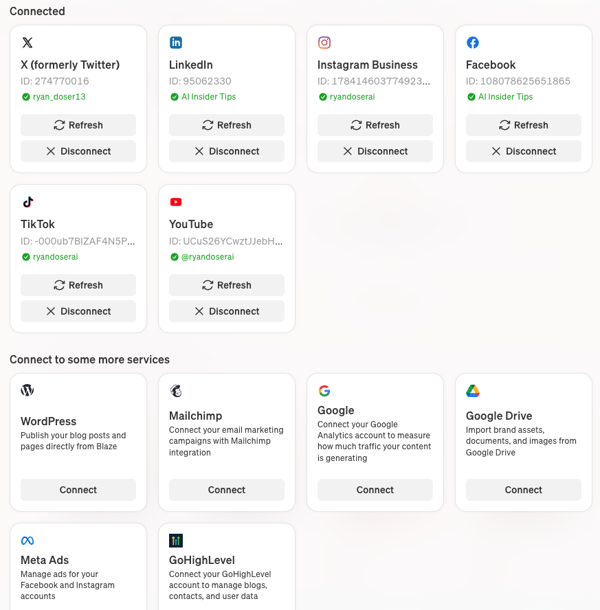 Blaze AI Platform Integrations