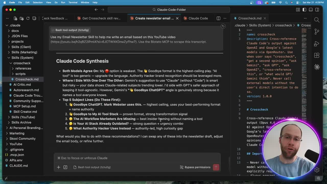 Claude Code OpenRouter email subject line synthesis comparing recommendations across AI models