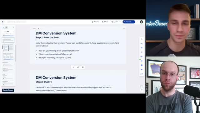 DM conversion system steps for qualifying leads from personal branding on LinkedIn and X