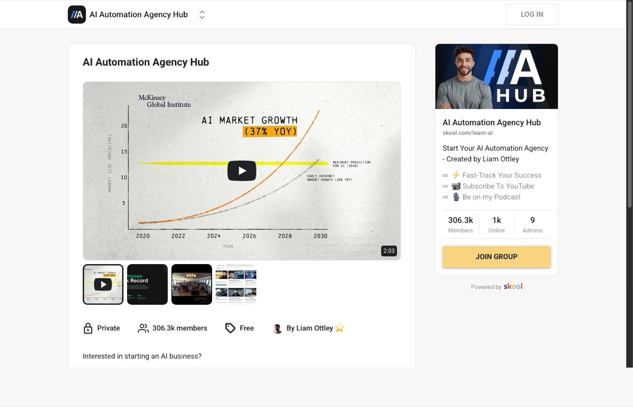 AI Automation Agency Hub Skool community by Liam Ottley