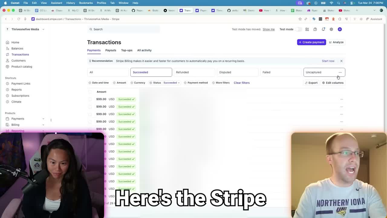 Vibe code digital product Claude Code Stripe dashboard showing sales revenue