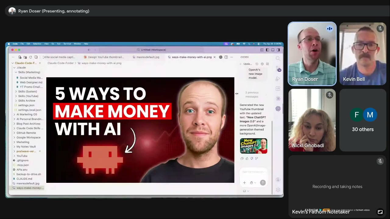 AI marketing hacks YouTube thumbnail generation inside Codex with GPT Image 2
