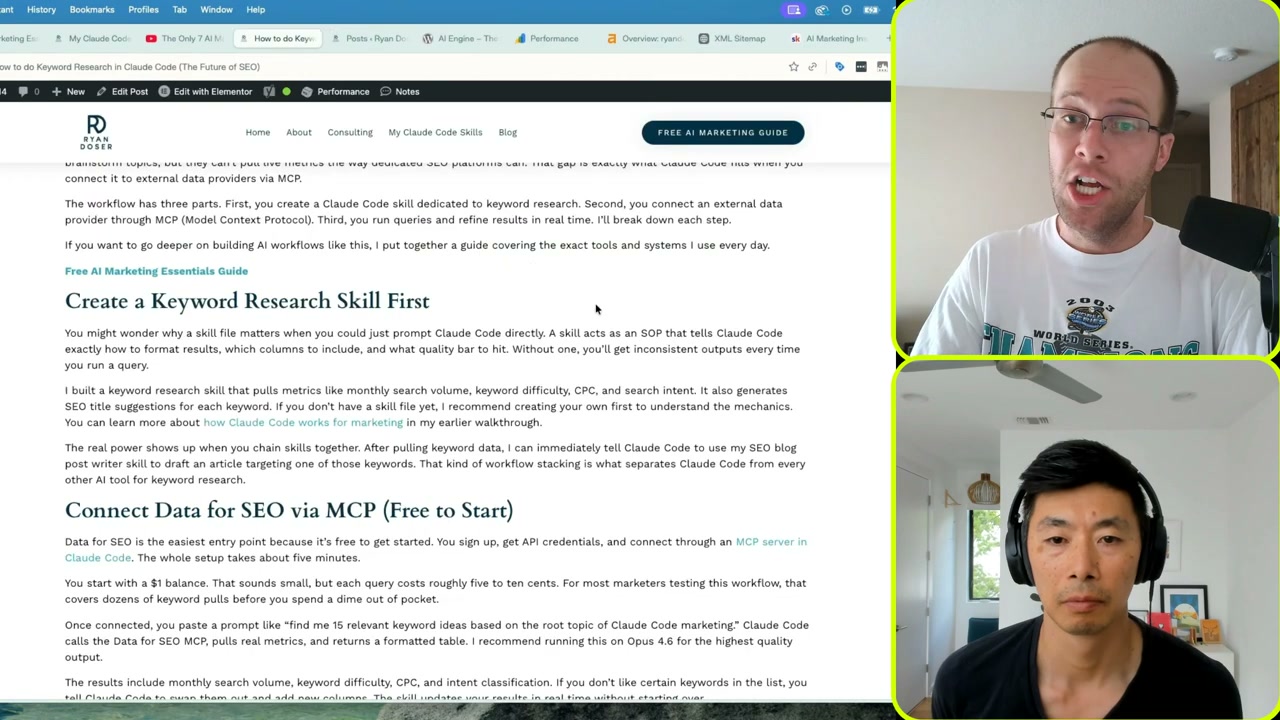 Claude Code repurpose YouTube videos final blog post draft published on ryandoser.com