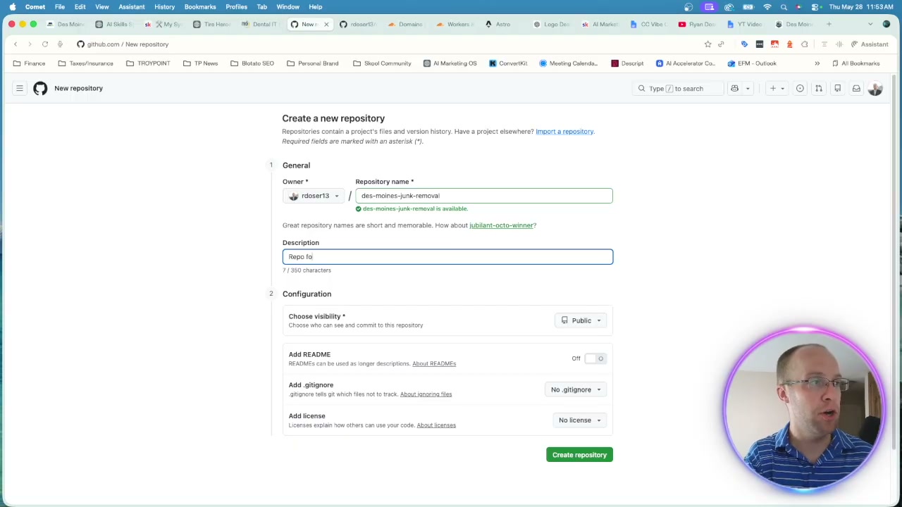 Vibe code websites Claude Code GitHub Cloudflare deploy step creating a new GitHub repository
