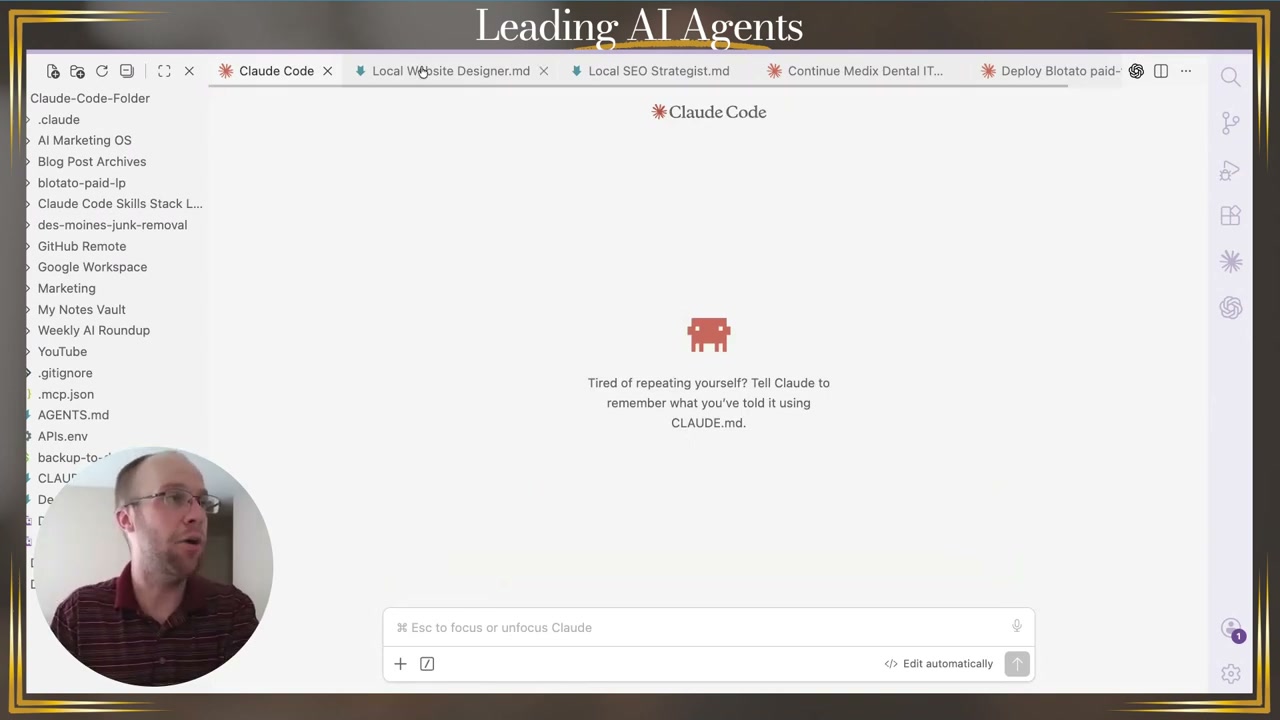 Build a website with Claude using two skill files open in Claude Code inside VS Code