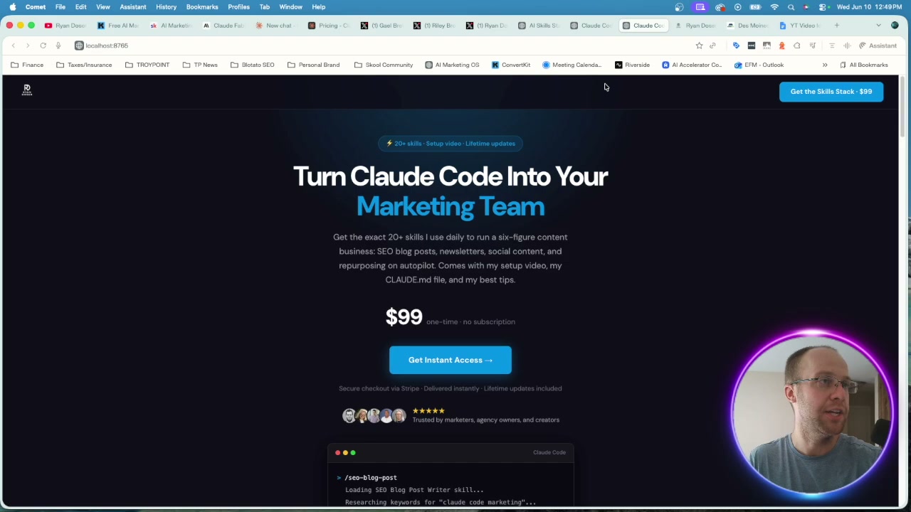 Claude Fable 5 redesigned landing page for the Claude Code Skill Stack digital product