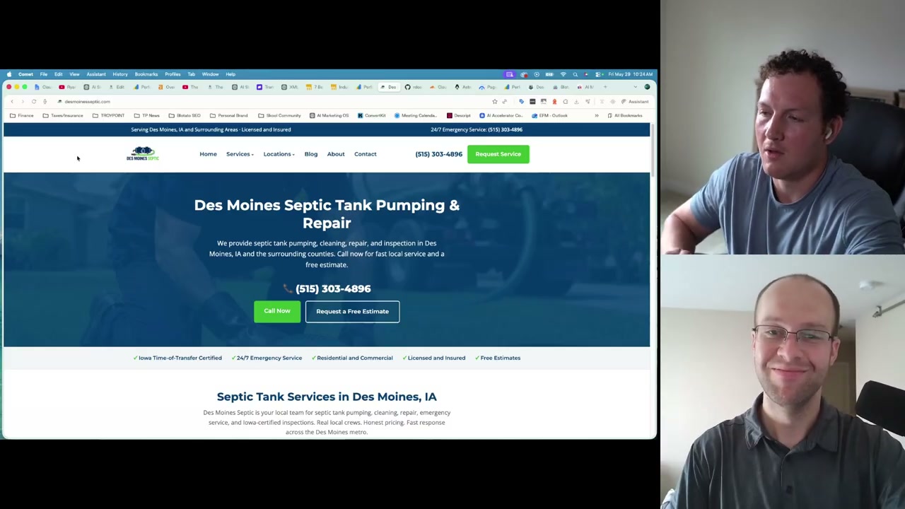 SEOmaxxing a local septic business website built with Claude Code, Astro, and Cloudflare