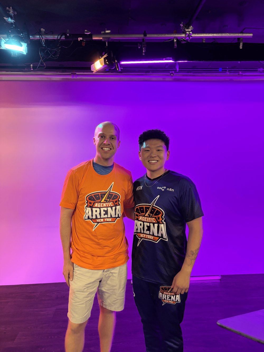 Ryan Doser with Nate Herk at the Agentic Arena AI automation event in New York