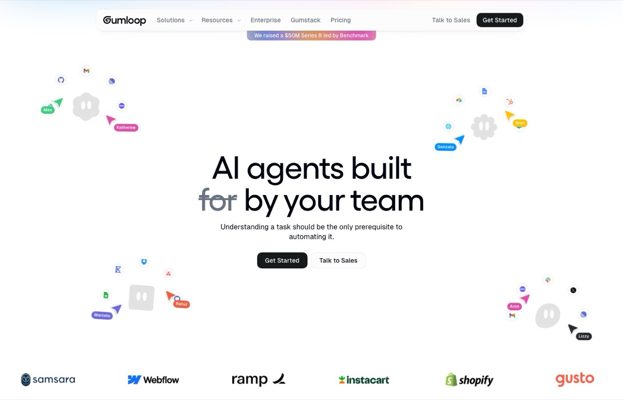 Best AI automation tools pick Gumloop showing AI agents built by your team