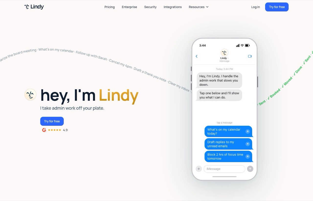 Best AI automation tools pick Lindy AI assistant that handles admin work