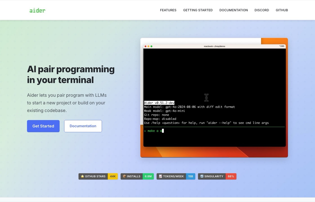 Best AI coding tools: Aider open source AI pair programming in the terminal