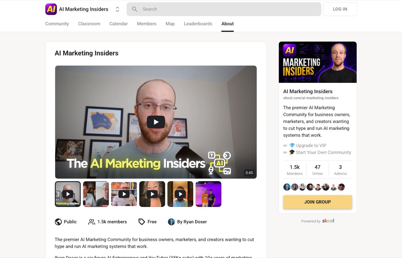 AI side hustles for marketers: the AI Marketing Insiders Skool community