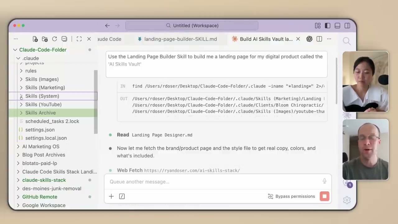 Make money with Claude by building a landing page skill inside Claude Code