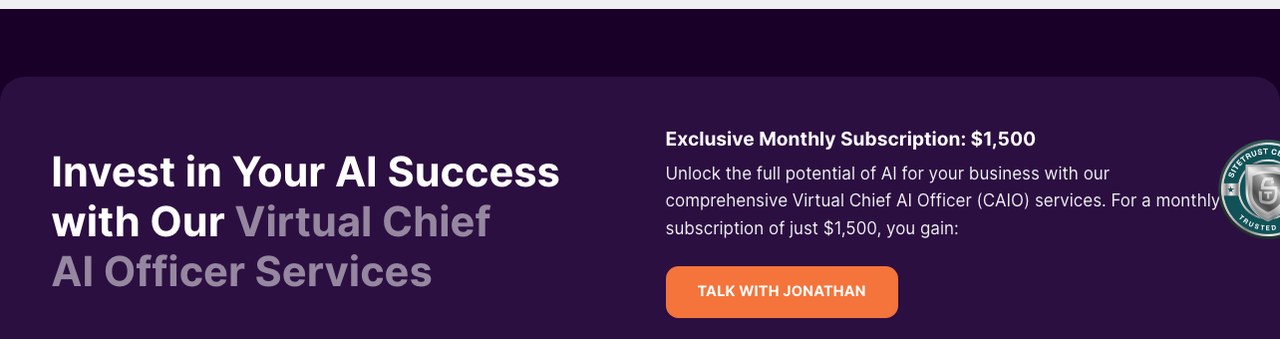 Best AI marketing consultants, Jonathan Mast Virtual Chief AI Officer monthly price