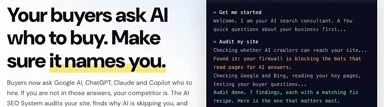 Meta Muse landing page headline reading Your buyers ask AI who to buy. Make sure it names you.