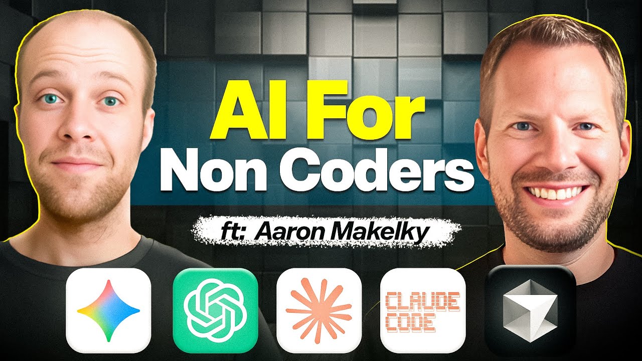 AI for non-coders tutorial video thumbnail with Ryan Doser and Aaron Makelky