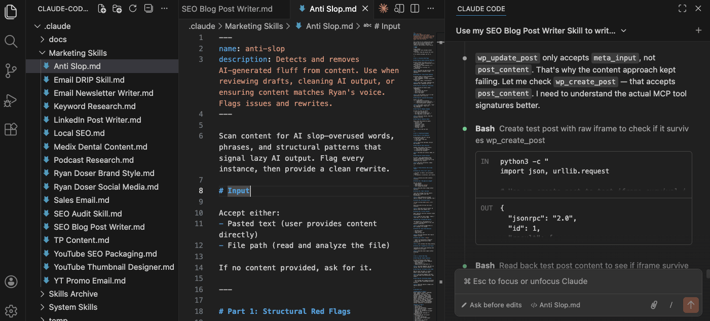 My Claude Code Skills in Action