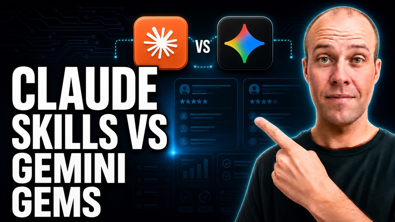 Claude Skills vs Gemini Gems featured image with the Claude and Gemini logos