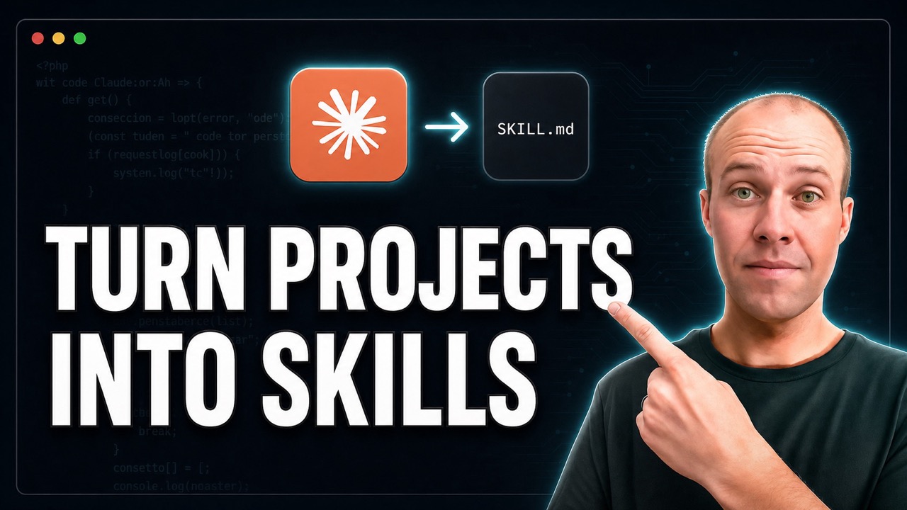 Turn Claude Projects into Skills featured image showing a project converting into a SKILL.md file